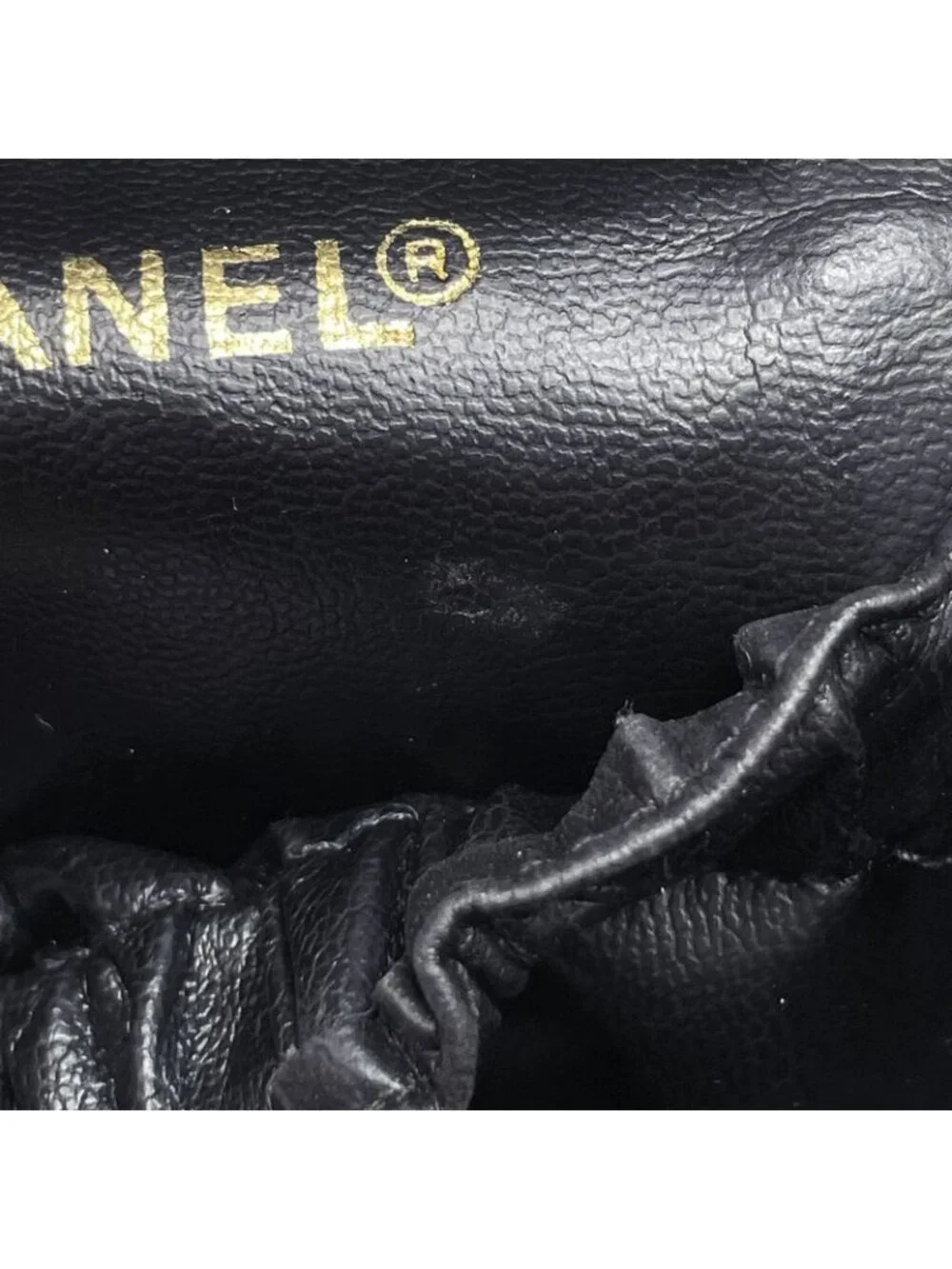 Chanel CC Logo Vanity Bicolor Makeup Pouch Leather Black - Picture 7 of 9